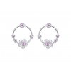 Stříbrné náušnice Clematis s kubickou zirkonií Preciosa 5223 69