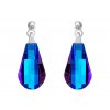 Stříbrné náušnice Pleione s českým křišťálem Preciosa - modré 6243 46