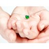 Stříbrný náhrdelník Cher, srdce s kubickou zirkonií Preciosa, zelený 5236 66