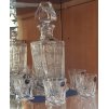 Broušený likér set Bohemia Crystal Quadro. Karafa + 6 likérek, brus Klasik. Likérky nízké 55ml