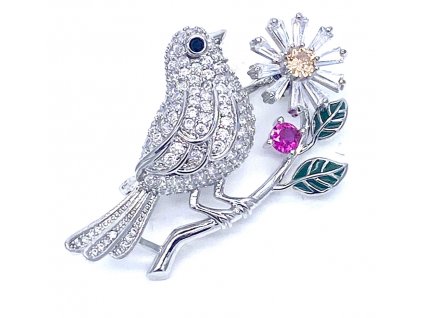 Ptáček s kytičkou