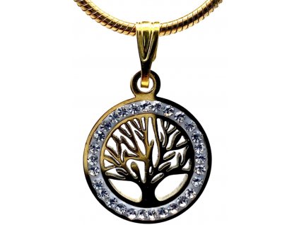 Tree of Life steel pendant with steel chain