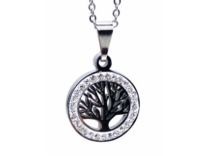 Tree of Life steel pendant with steel chain