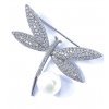 Dragonfly brooch with a pearl