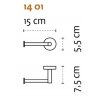 WC papír tartó  Rozsdamentes acél