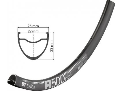 Ráfek DT Swiss R 500  DB 29" cerná 622-22, 32 der