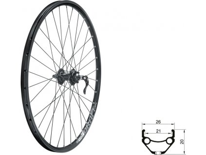 Zapletené koleso predné KLS DRAFT DSC F, 27,5", black