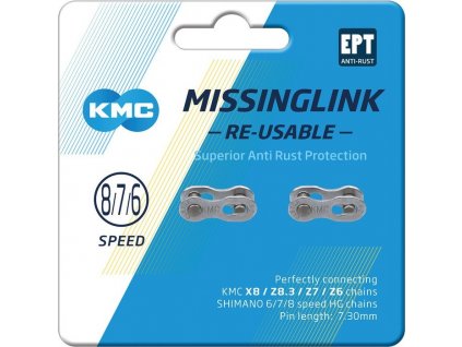 Missinglink KMC 7/8R EPT Silber 2 ks, pro retezy 7,3mm, C78EPTR73