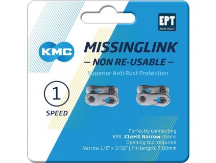 Missinglink KMC 3/32" ML Z1 eHX NR 2 ks, pro retezy 7,8mm, EPT stríbrná