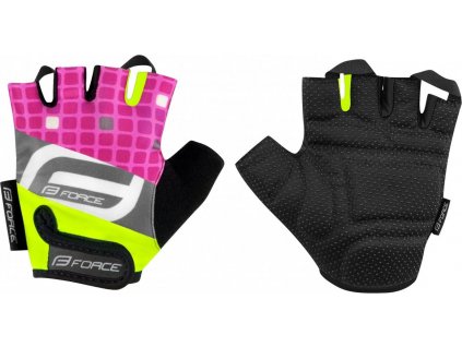 rukavice F SQUARE dětské, fluo-růžové XL