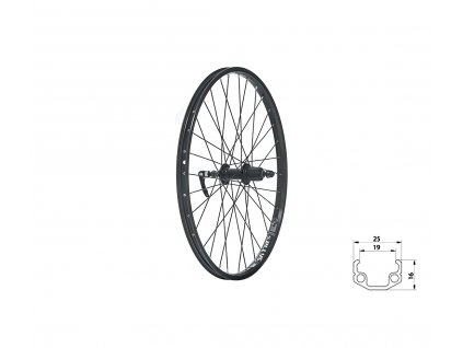63386 Zadne WASPER CASETTE V brake R 24 black