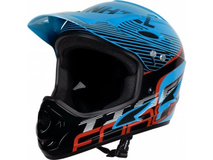 přilba FORCE TIGER downhill,modro-černo-červ. L-XL