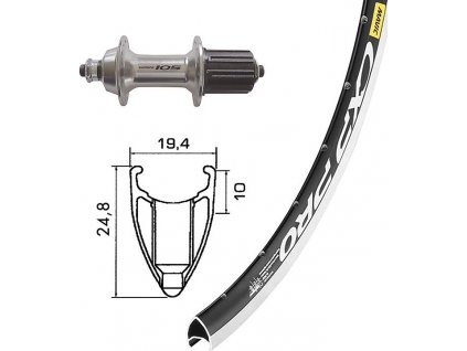 Z.kolo 700C 105 stríbrná  QR  32 d. Mavic.CXP crn/stríb.nerez výpl. DD