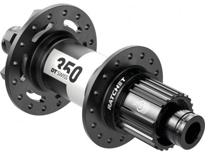 Zadní náboj DT Swiss 350 MTB DB 157/12mm TA Bo.+,IS 6-š, 32d, Shim.12 L.