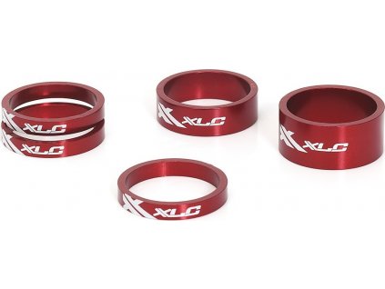 XLC A-Head Spacer-sada AS-A02 3 x 5, 1 x 10, 1 x 15, 1 1/8" červená