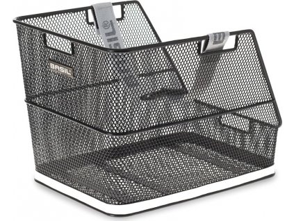 Koš zad.kola Basil Class na školní tašku 40x24x21cm, cerná, huste pletený