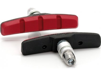 XLC V-Brake brzdové špalky BS-V01 4-dílná sada,70mm, cerná/cervená