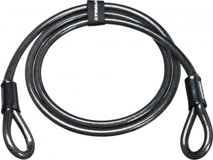 Prídavný dvojslučkový lankový zámok Trelok ZS 180 180cm 12mm, čierny