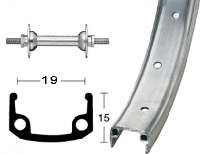 Koleso predné 16" 305-19 Alu 20 dier stríborné