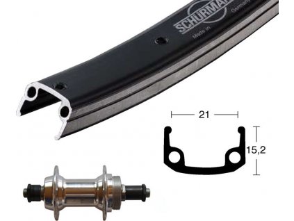 Zadné koleso 26x1,75 SNSP Starr 36 dier Alu-Sport, čier/str. nerez. špice