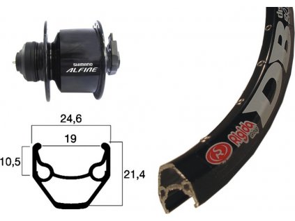 Predné koleso 28" Náb.dyn. Alfine SZ 36dier ZAC 2000 Disc čier.nerez. špice SZ
