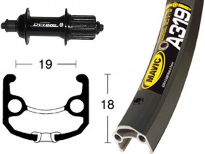 Zadné koleso 28x1,75 Deore čierna 8/9st.QR 36 dier Mavic A319 čier. 19-622  DD