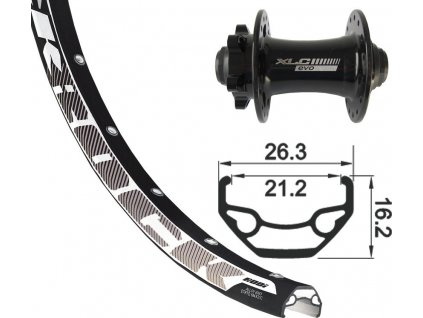 Predné koleso 27,5" XLC 6-der crnTA 15 32der Rodi Black Rock DISK crn Niro-paprs(crn)