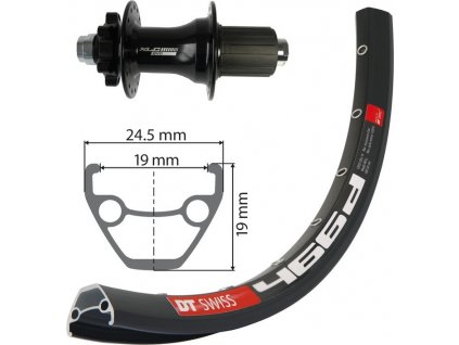 Zadní kolo 29" XLC 6-der.crn TA 12 32der DT Swiss D466 DISK crn Niro-paprs.(crn)