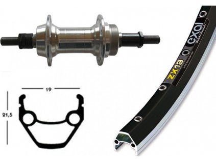 Zadné koleso 26x1,75 36 dier Exal ZX čierna/str. nerez. špice