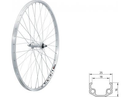 Zapletené koleso predné KLS EVENT F, 26", silver