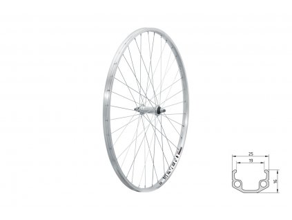 Zapletené koleso predné KLS EVENT F, 28", silver