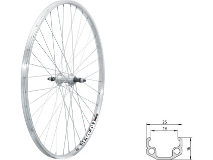 46268 Zapletene koleso zadne KLS EVENT R 28 silver