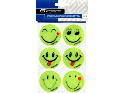sada nálepek reflexních žlutých FORCE SMILE, 6 ks
