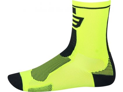 ponožky FORCE LONG, fluo-černé L - XL