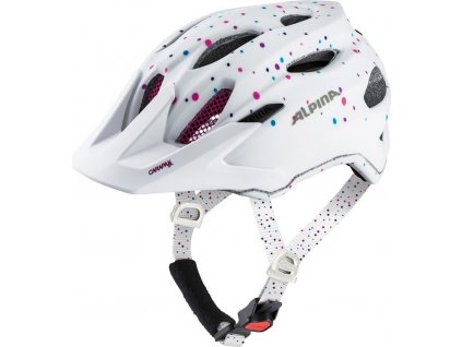 Cykl.helma Alpina Carapax JR bílá polka dots vel.51-56cm