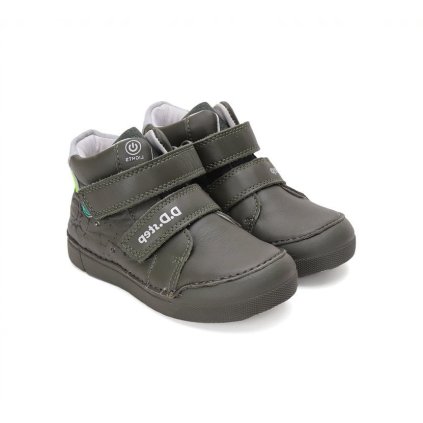 LED svietiaca chlapčenská obuv D.D.STEP - Khaki (Veľkosť 36)