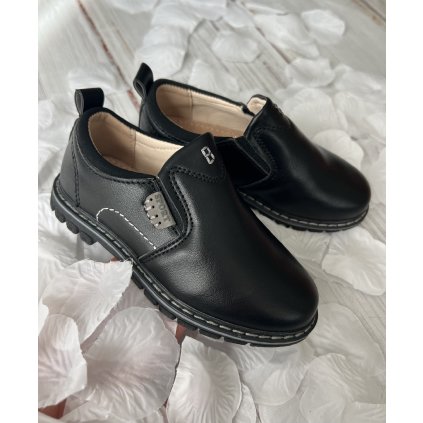 Chlapčenské čierne poltopánky - Čierna (Veľkosť 38)