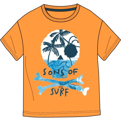 Chlapčenské bavlnené tričko krátky rukáv - Oranžová (Veľkosť 140)