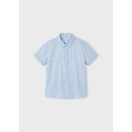 MAYORAL chlapčenská košeľa s krátkym rukávom - Modrá (Veľkosť 110)