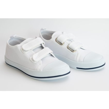 Detské biele plátenky - Biela (Veľkosť 36)