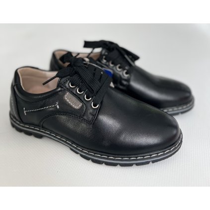 Chlapčenské čierne poltopánky - Čierna (Veľkosť 33)