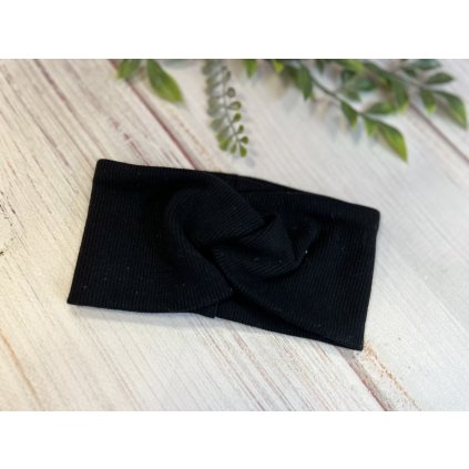 Dievčenská bavlnená čelenka - Čierna (Veľkosť UNI)