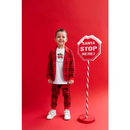 Chlapčenské bavlnené sako (Veľkosť 140/146, Farba Červená)