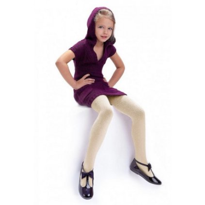 Detské vrúbkované pančuchy AGATKA 100den (Veľkosť 140/146)