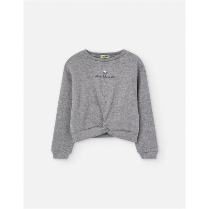 Bavlnený dievčenský pulover - mikina - Sivá (Veľkosť 152)