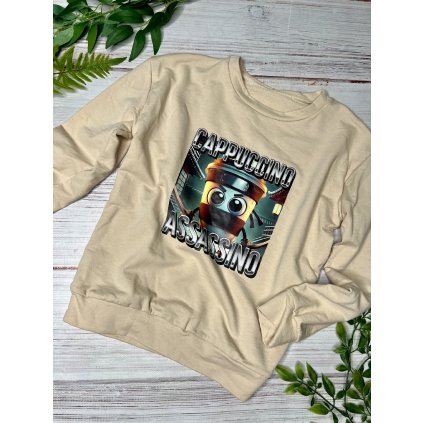 Chlapčenské tričko s dlhým rukávom CAPUCCINO ASSASSINO - Béžová (Veľkosť 158/164)