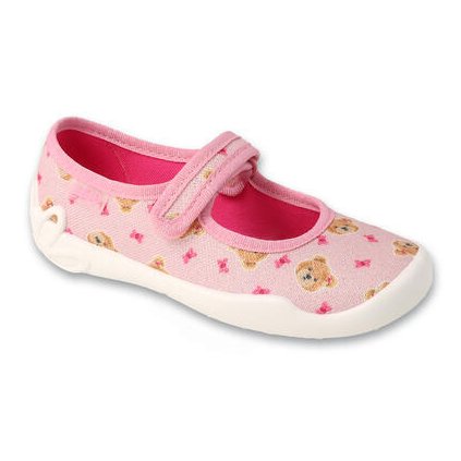 Dievčenské plátené baleríny BEFADO - Ružová (Veľkosť 28)