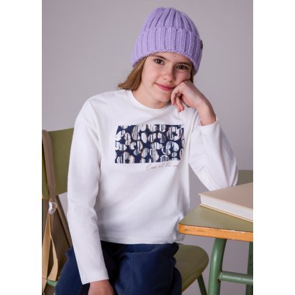 MAYORAL bavlnené dievčenské tričko - Biela (Veľkosť 128)