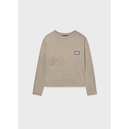 MAYORAL chlapčenské tričko s potlačou - Béžová (Veľkosť 158)