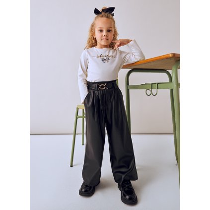 MAYORAL dievčenské rozšírené nohavice - Čierna (Veľkosť 140)